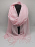 Schal Uni mit Fransen in Rosa Art. 6830