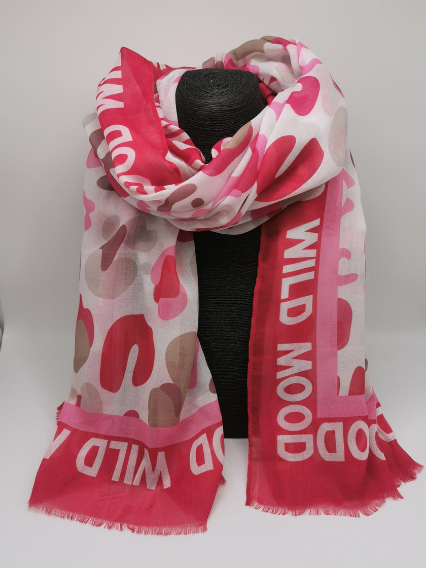 Schal Wild Mood in Rot/Bunt Leo Art. 6829