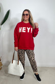 Sweater mit Aufdruck in Rot Artikel 5117