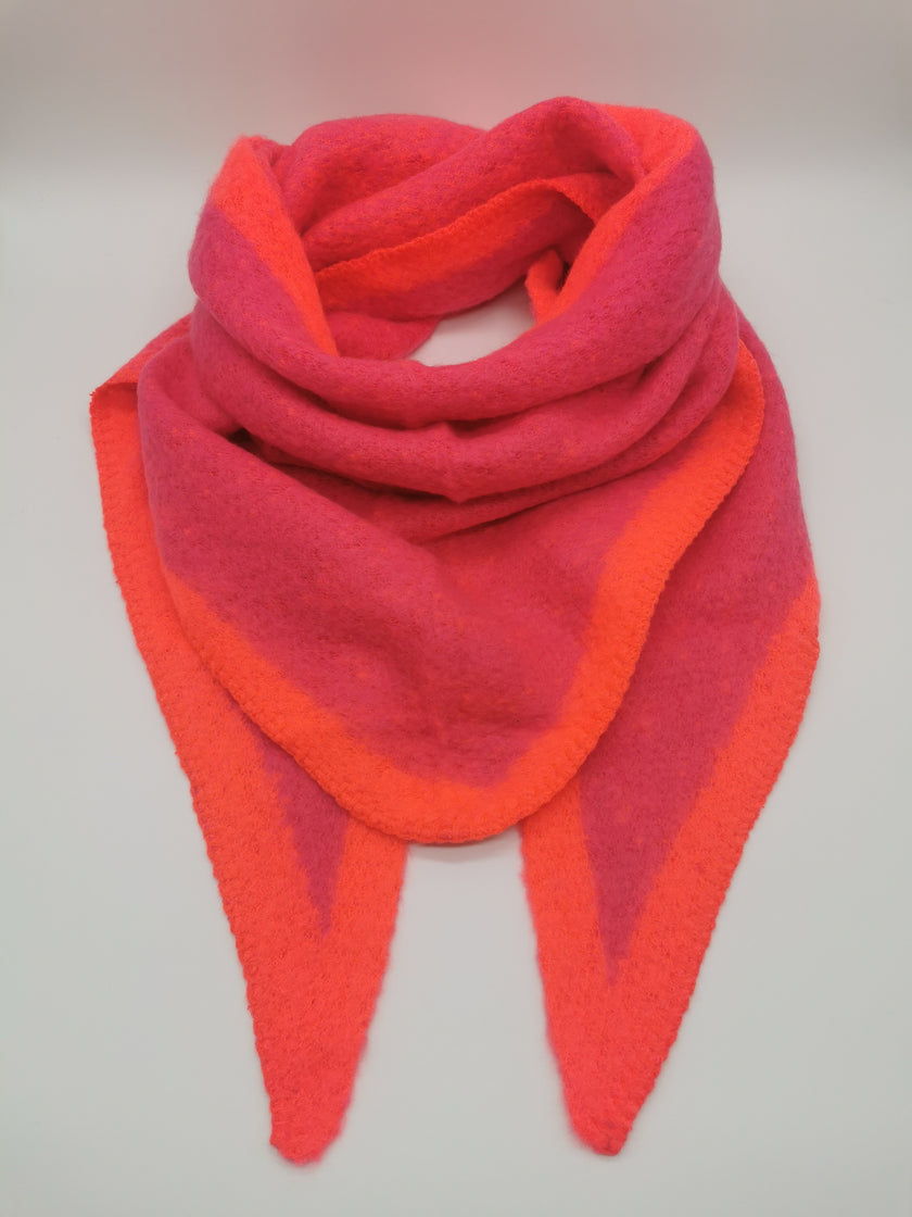 Dreieck-Schal flauschig in Pink/Orange Artikel 3161