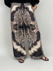 Hose Satin Paisley in Schwarz