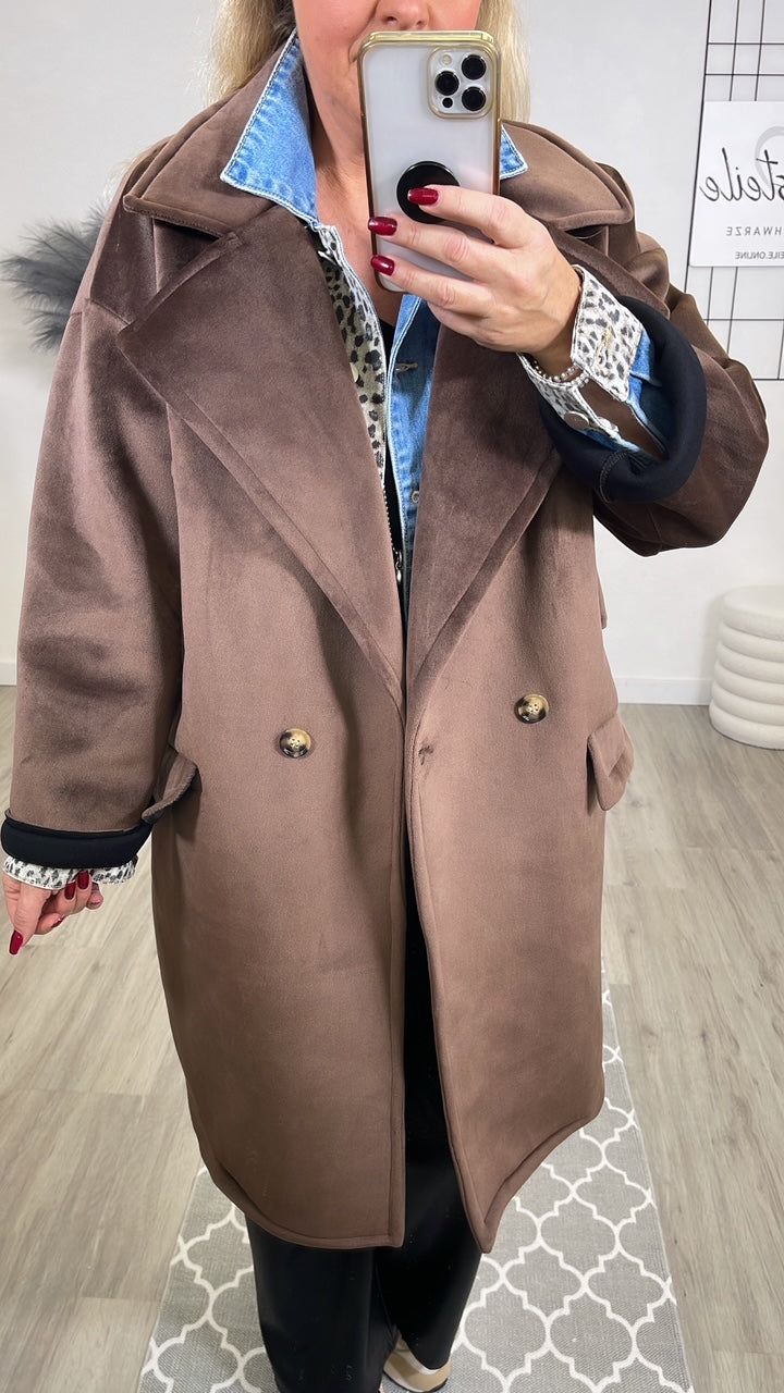 Veloursmantel in Mokka Art. 6491