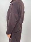 Sweatjacke in Mokka