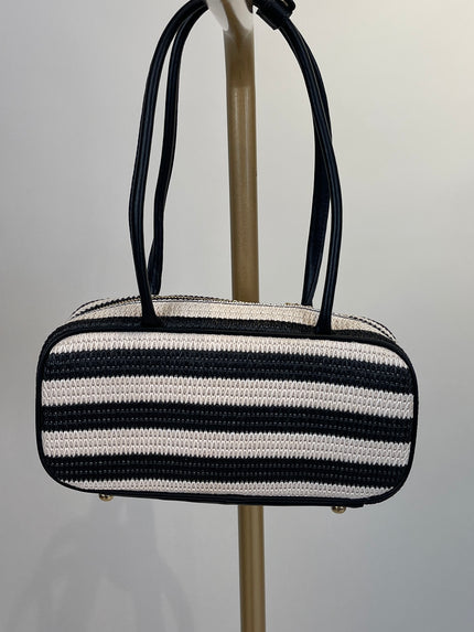 Tasche klein mit Streifen Schwarz/Creme