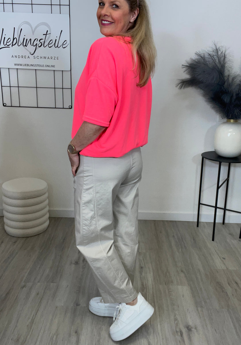 Leichtes Sweatshirt 1/2 Arm Dackel in Neonpink Art. 6964