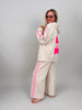 Kapuzenjacke mit Neon-Details in Beige