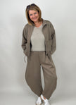 Sweatjacke in Taupe