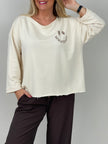 Sweatshirt Leo Smiley in Beige