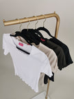 T-Shirt Basic Uni gerippt in versch. Farben Artikel 6077