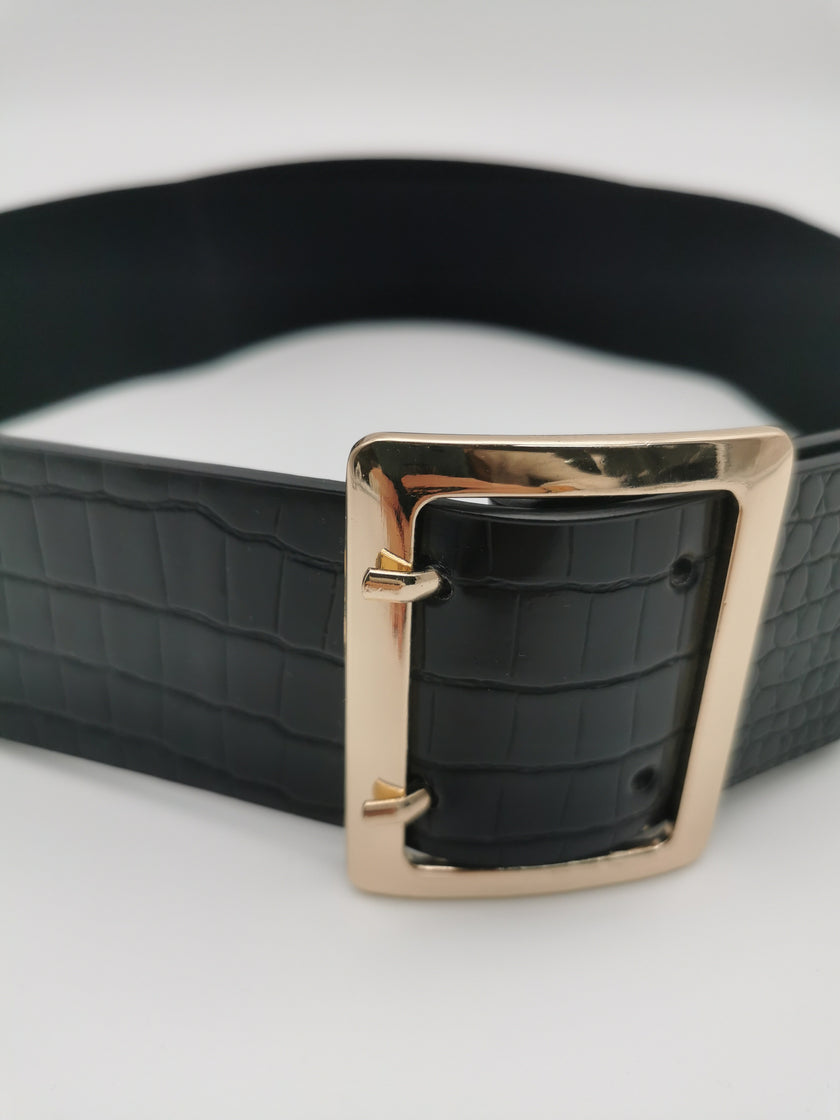 Stretchgürtel Snake in Schwarz Art. 6337