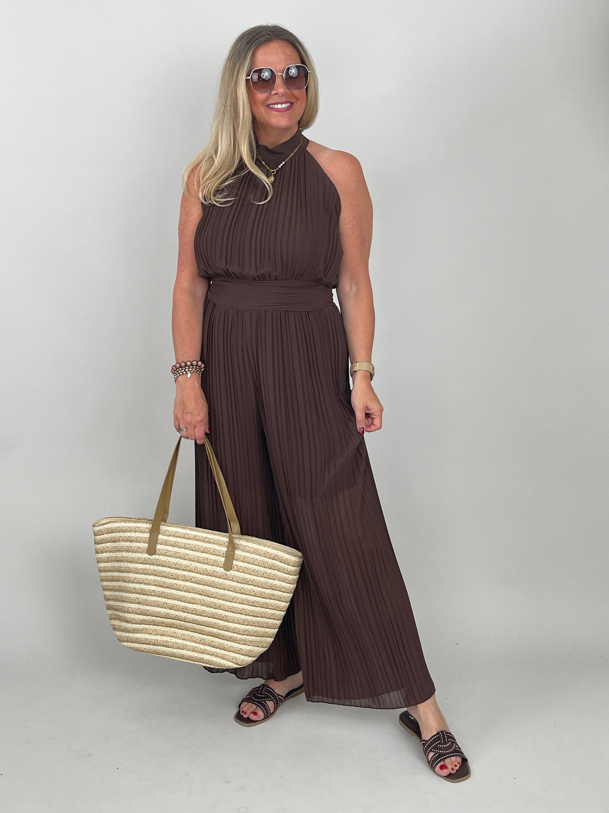 Jumpsuit Uni in Mokka