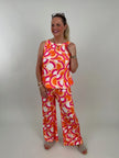 Marlene Hose Kofferstoff Retro Pink/Orange Artikel 6044