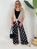 Marlenehose Punkte in Schwarz/Taupe