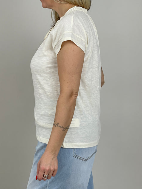 Shirt mit Rüschen-Kragen in Creme Art. 6901