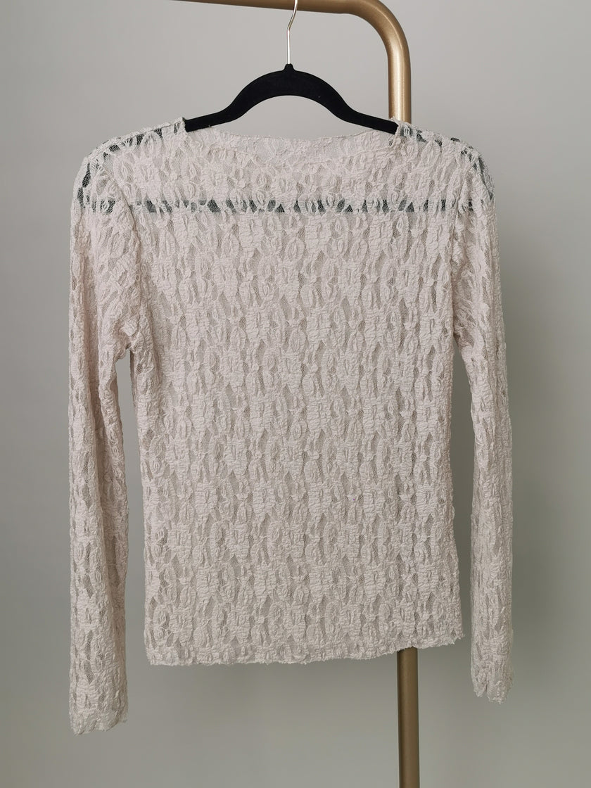 Langarmshirt aus Spitze in versch. Farben