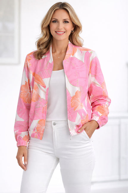 Jacke Veloursoptik in Candypink/Orange