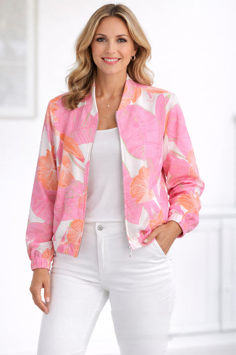 Jacke Veloursoptik in Candypink/Orange Art. 6870