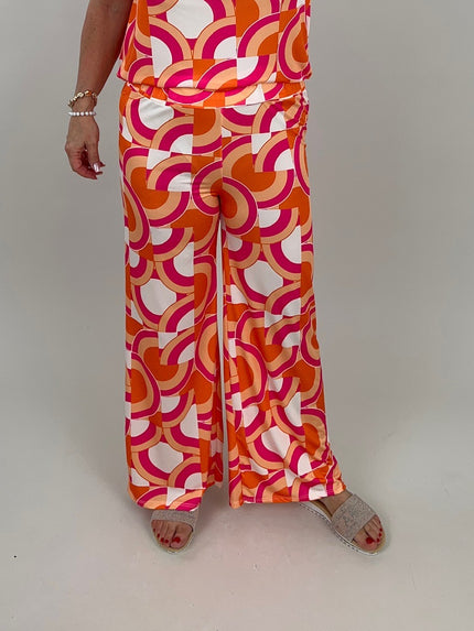 Marlene Hose Kofferstoff Retro Pink/Orange Artikel 6044
