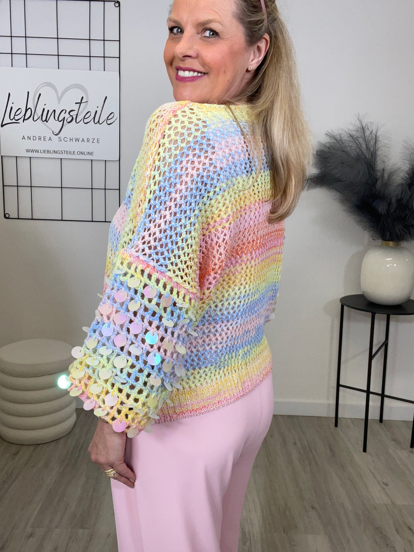 Pullover Bunt mit Pailletten Art. 6956