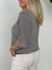 Leichter Strickpullover Streifen in Creme/Mokka