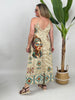 Maxikleid mit ausgefallenen Boho-Print & dezentem Glitzer