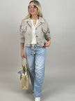 Jeansjacke in Beige