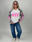 Sweatshirt Rosa Camouflage mit Pinken Sternen