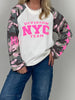 Sweatshirt Rosa Camouflage mit Pinken Sternen