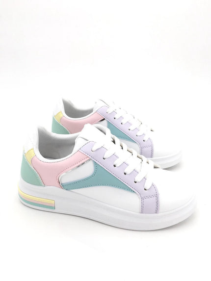 Sneaker mit Pastellfarben in Weiß Artikel 3981