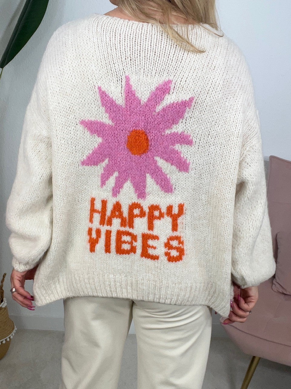 Cardigan Happy Vibes in Beige Artikel 5115