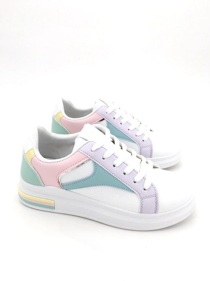 Sneaker mit Pastellfarben in Weiß Artikel 3981