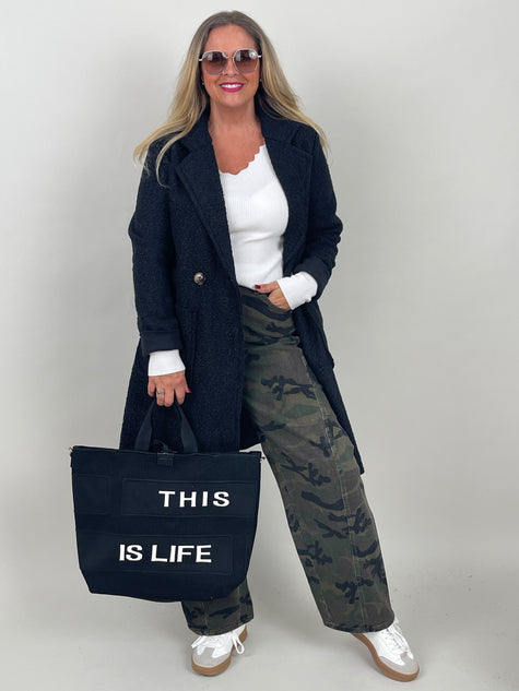Jeans Barrel-Schnitt Camouflage