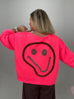 Sweatshirt Smiley in Neonpink