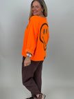 Sweatshirt Smiley in Orange