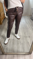 Jogpants Lederoptik Leokordel in Mokka Artikel 6326
