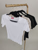 T-Shirt Basic Uni gerippt in versch. Farben Artikel 6077