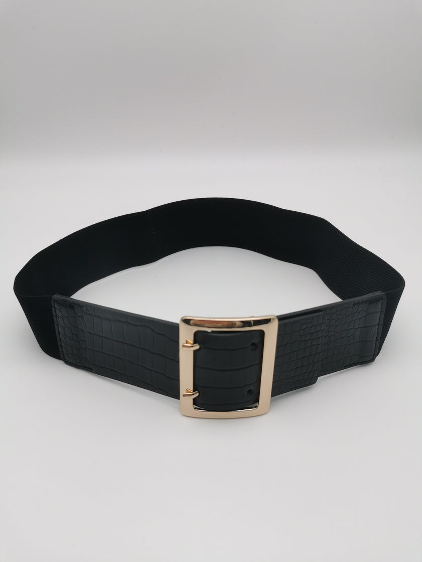 Stretchgürtel Snake in Schwarz Art. 6337