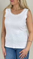 Top mit Spitze in Weiß Art. 6783