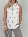 Blusentop Punkte in Creme