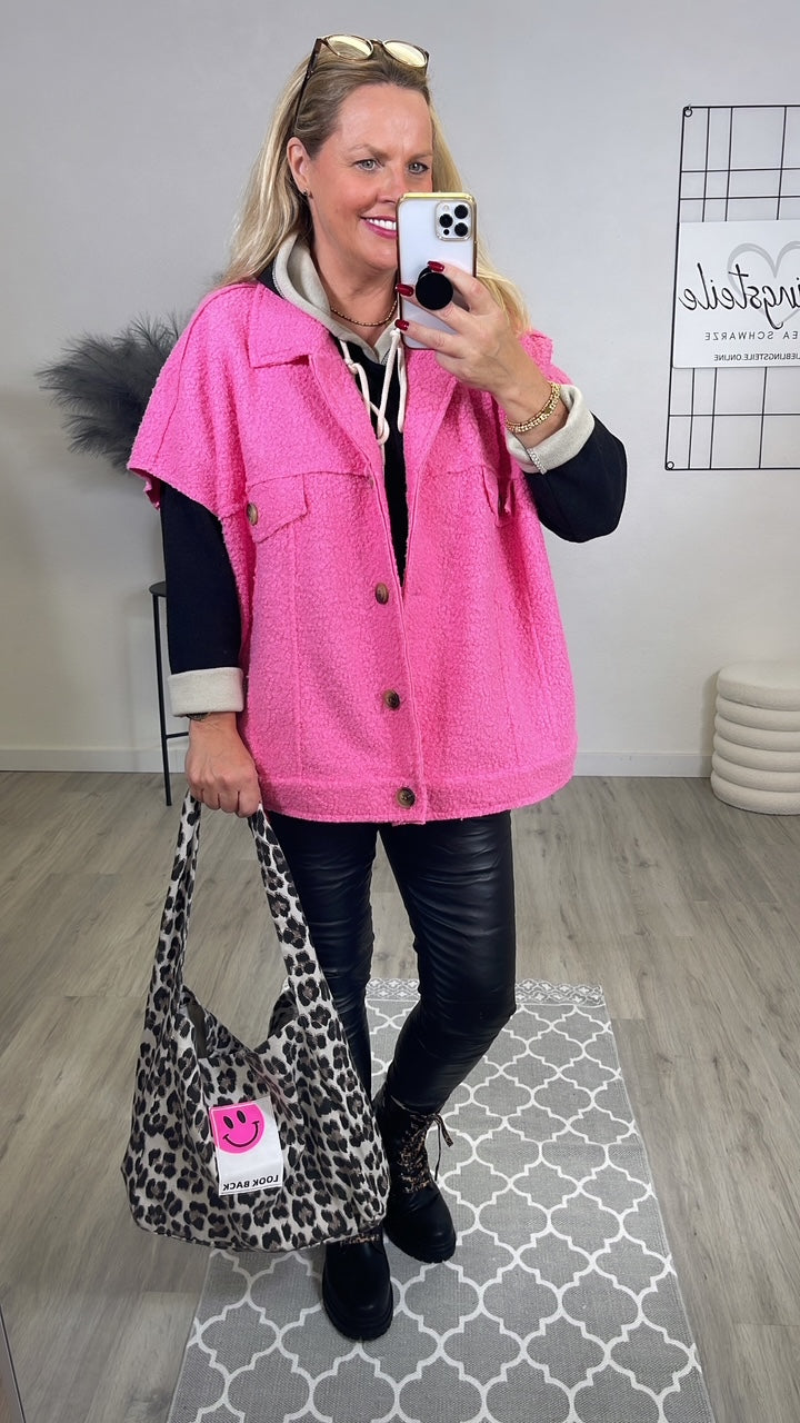Bouclé Weste Oversized Pink Art. 6474