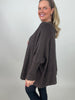 Pullover Oversized Fledermausärmel Uni in Mokka