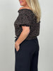 Bluse Musselin mit Raffung in Mokka/Leo