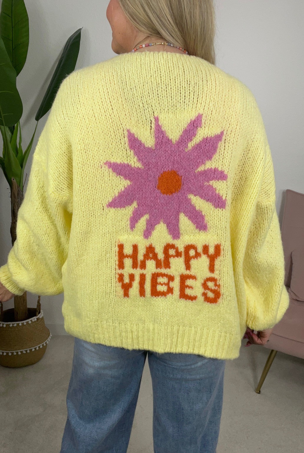 Cardigan Happy Vibes in Gelb Artikel 5116