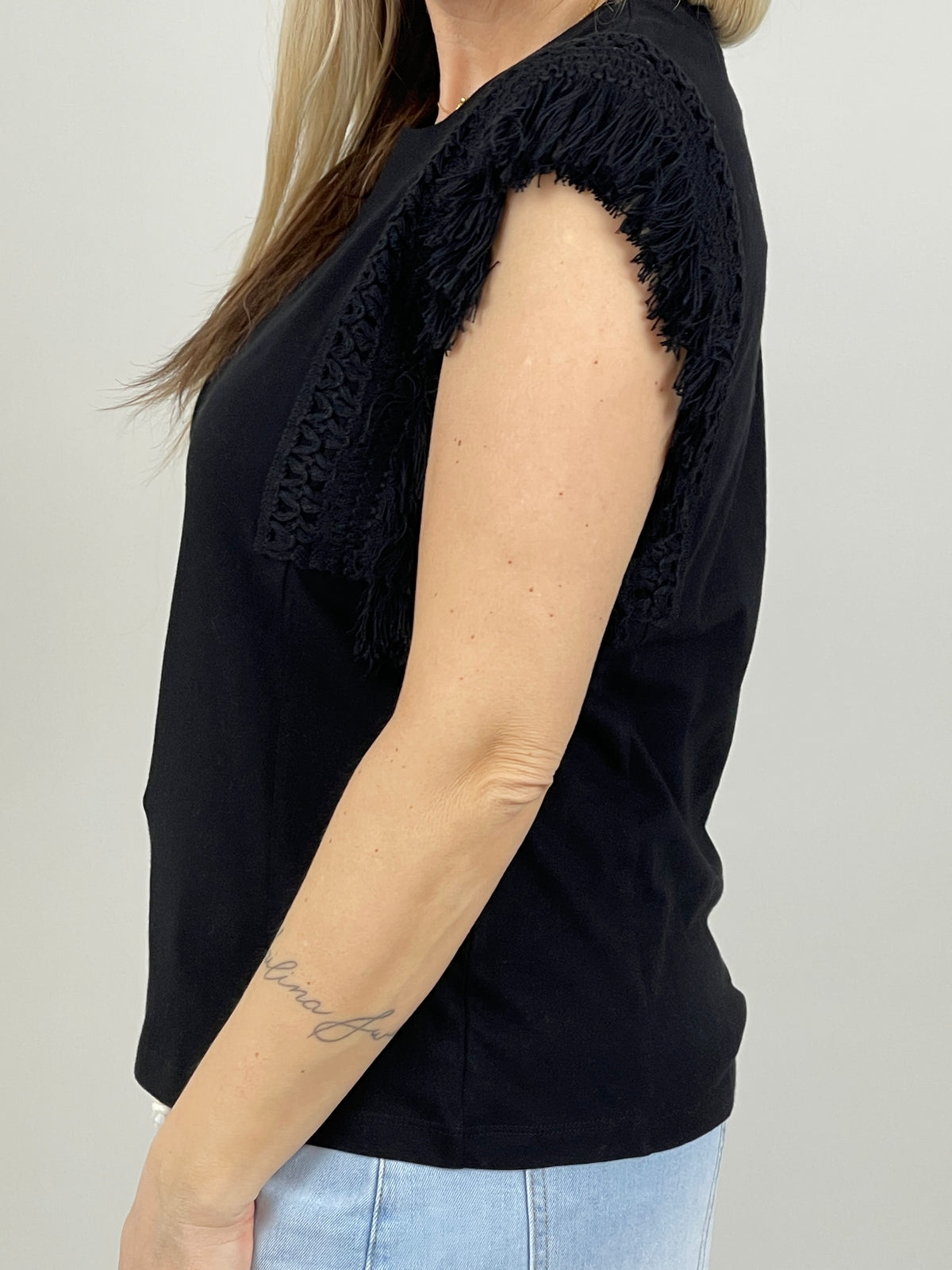 Top Boho in Schwarz