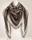 Schal mit Ornament-Muster in Mokka