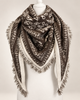 Schal mit Ornament-Muster in Mokka