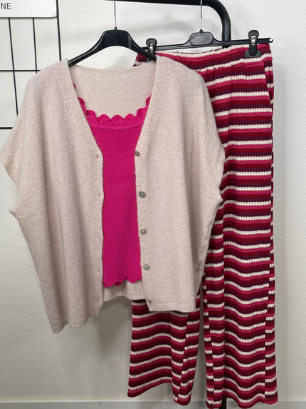 Strickweste Uni in Blush