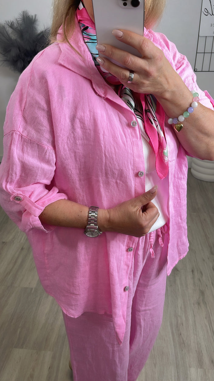 2-Teiler Leinen in Pink