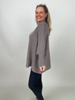 Pullover Oversized Fledermausärmel Uni in Taupe