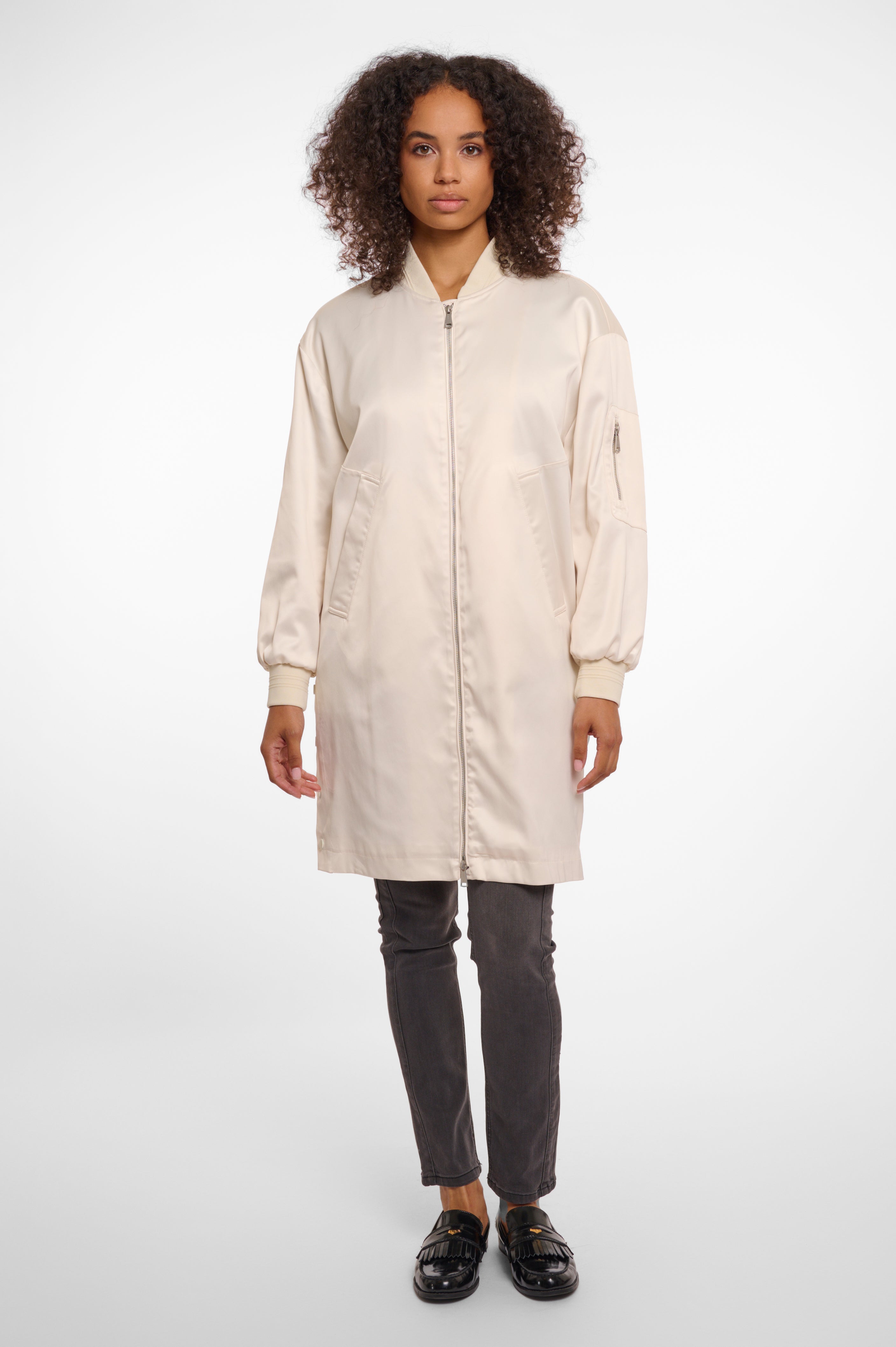 Lange Bomberjacke von Rino&Pelle in Vanille Artikel RP5647